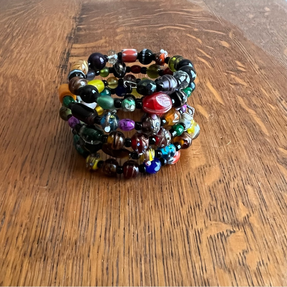 Colorful beaded wrap bracelet